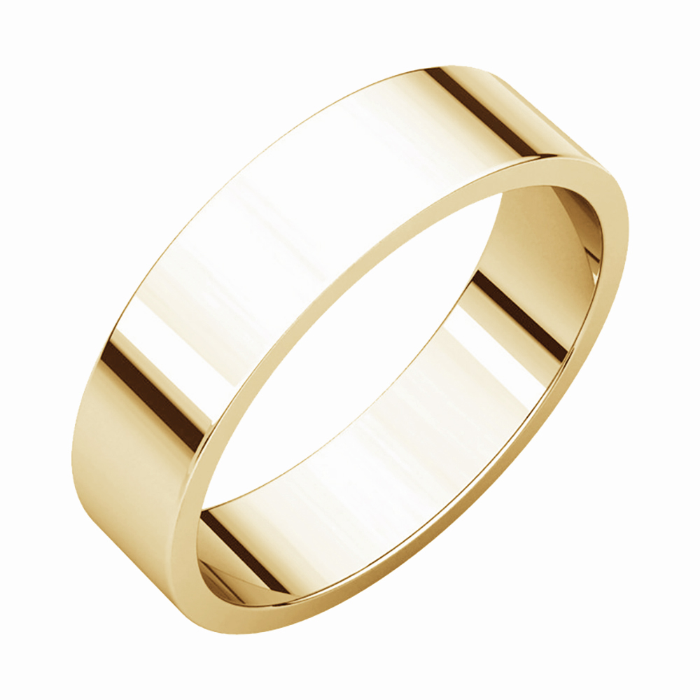 Flat 14mm Band, 10K Yellow Gold