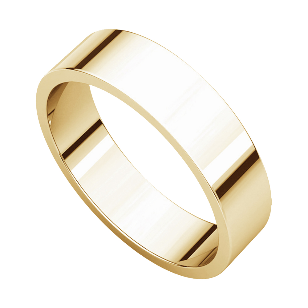 Flat 14mm Band, 10K Yellow Gold