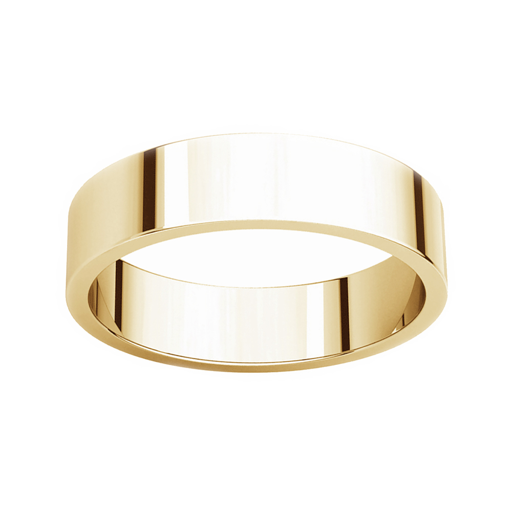 Flat 14mm Band, 10K Yellow Gold