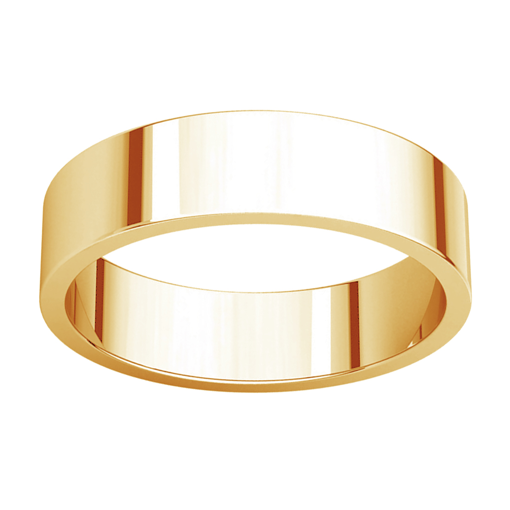 Flat 14mm Band, 14k Yellow Gold