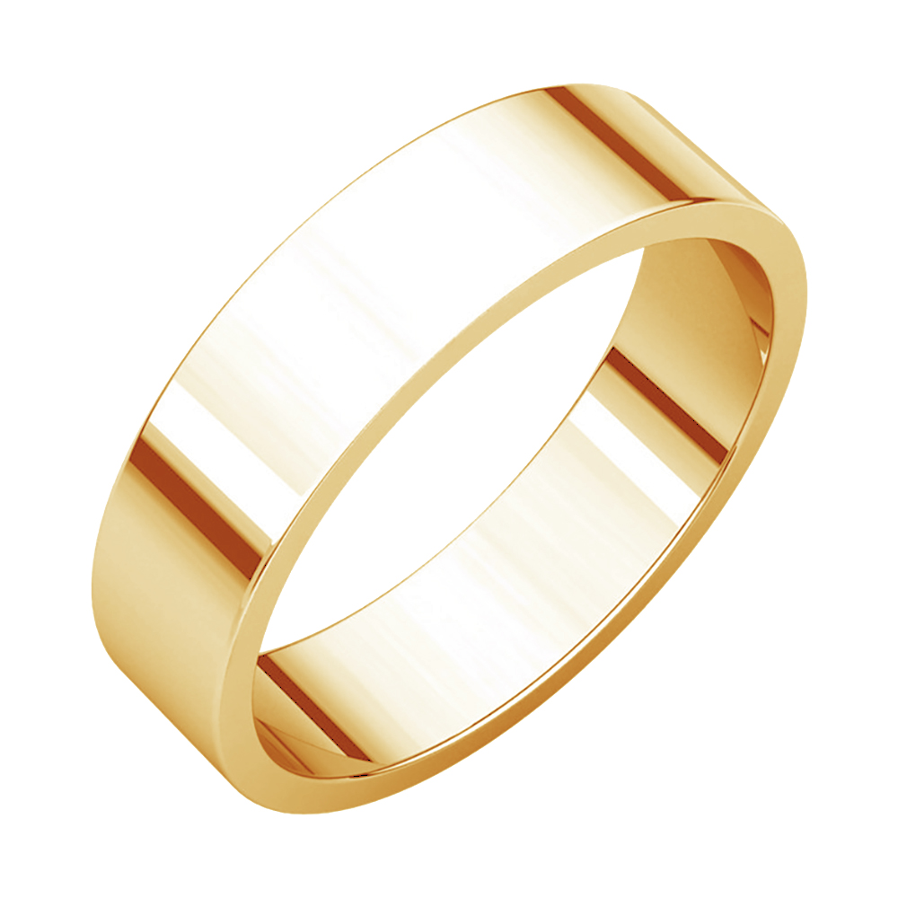 Flat 14mm Band, 14k Yellow Gold