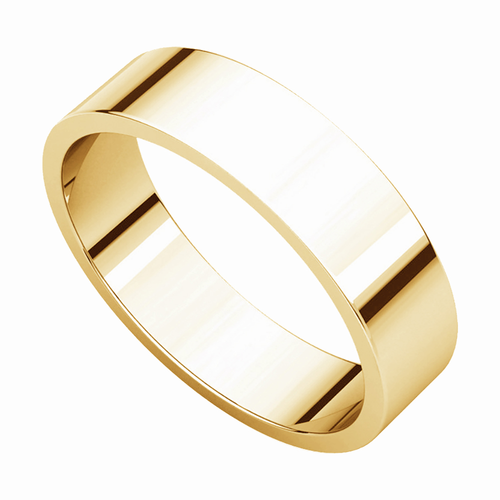 Flat 16mm Band, 14k Yellow Gold 