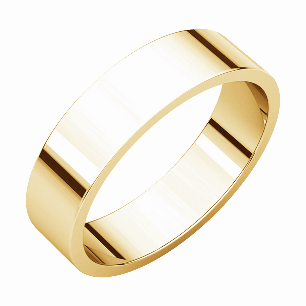 Flat 16mm Band, 14k Yellow Gold 