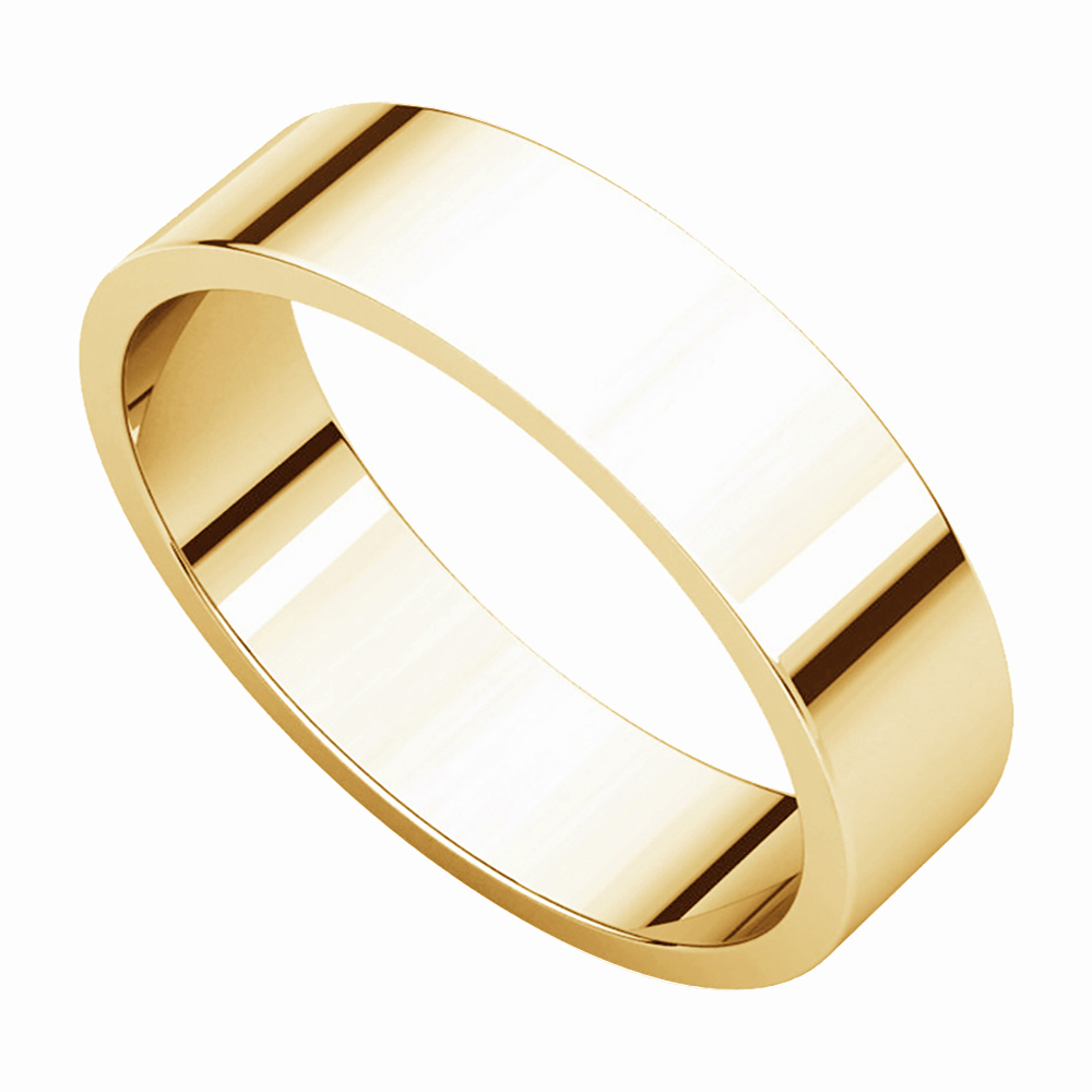 Flat 17mm Band, 14k Yellow Gold 