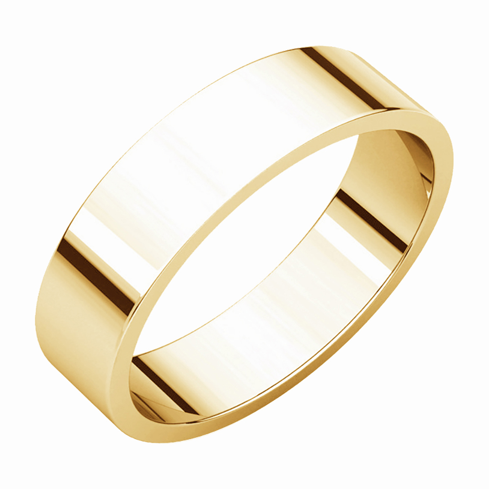 Flat 17mm Band, 14k Yellow Gold 