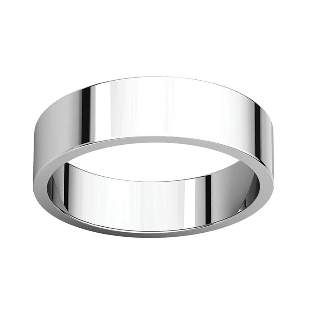 Flat 13mm Band, 14k White Gold, Size 9.5