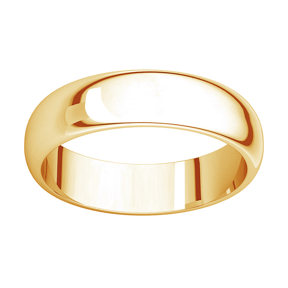  Half Round 9mm Band, 14k Yellow Gold