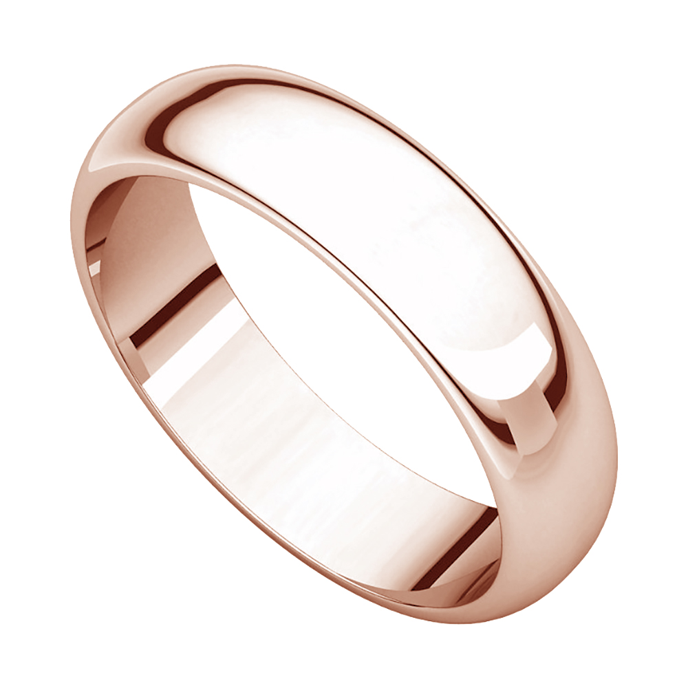 Half Round 10mm Band, 10k Rose Gold