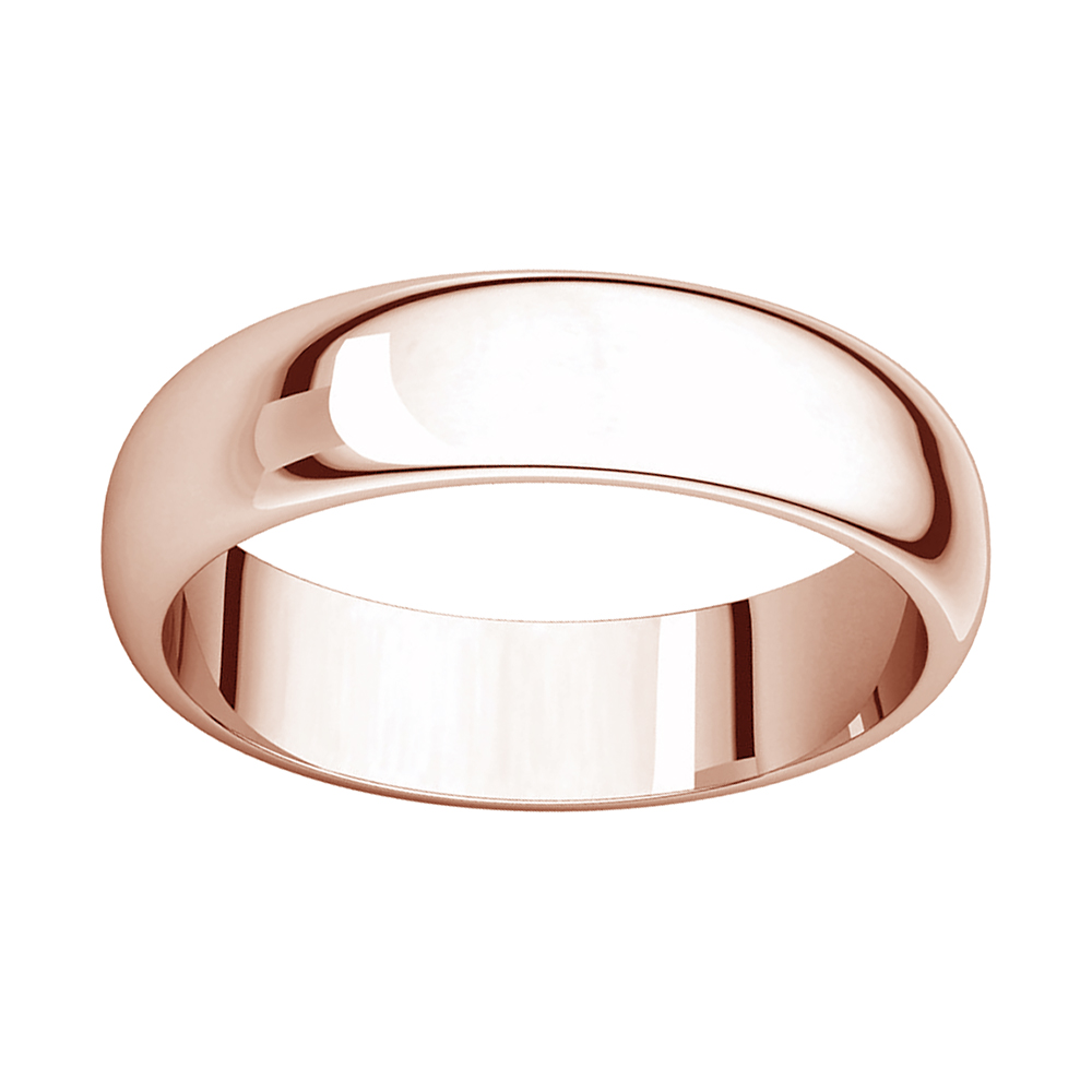 Half Round 10mm Band, 10k Rose Gold