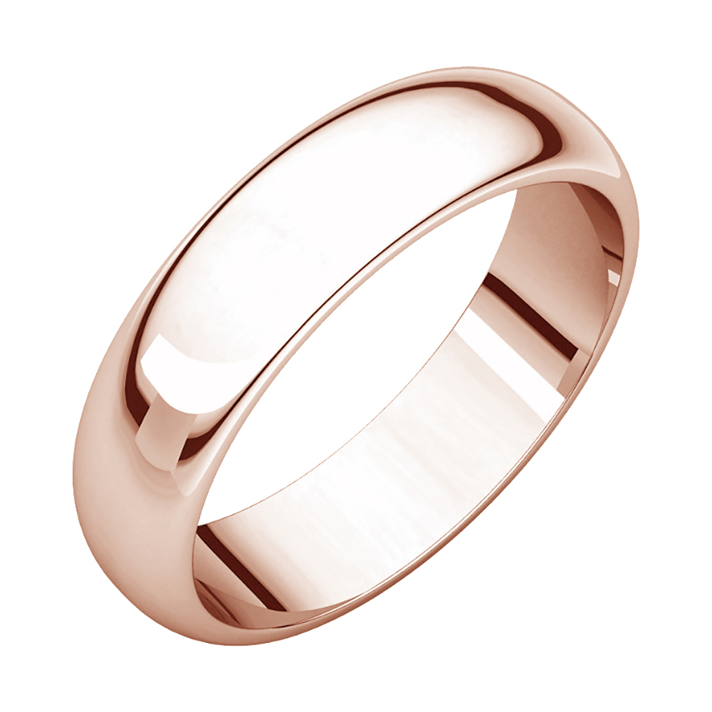 Half Round 10mm Band, 10k Rose Gold