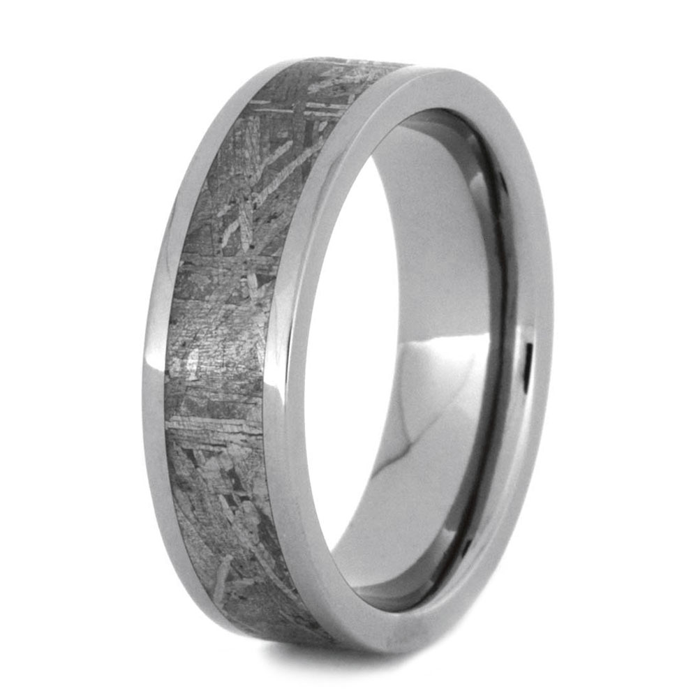 Gibeon Meteorite Inlay 6mm Comfort fit Titanium Band