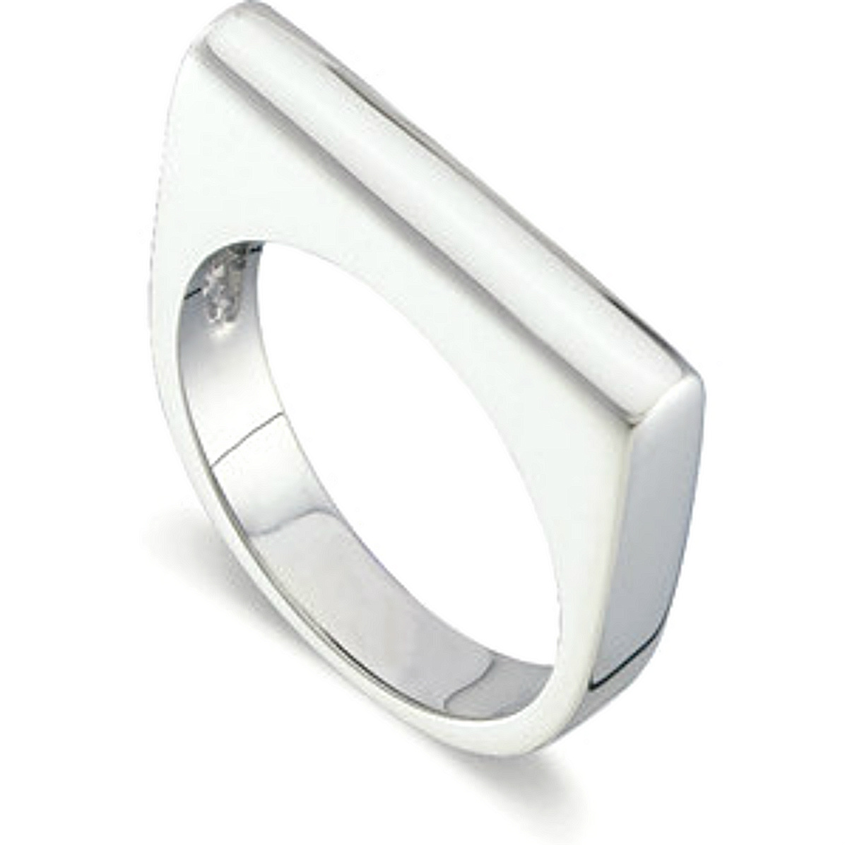 Stackable 4.25mm Bar 14k White Gold Ring