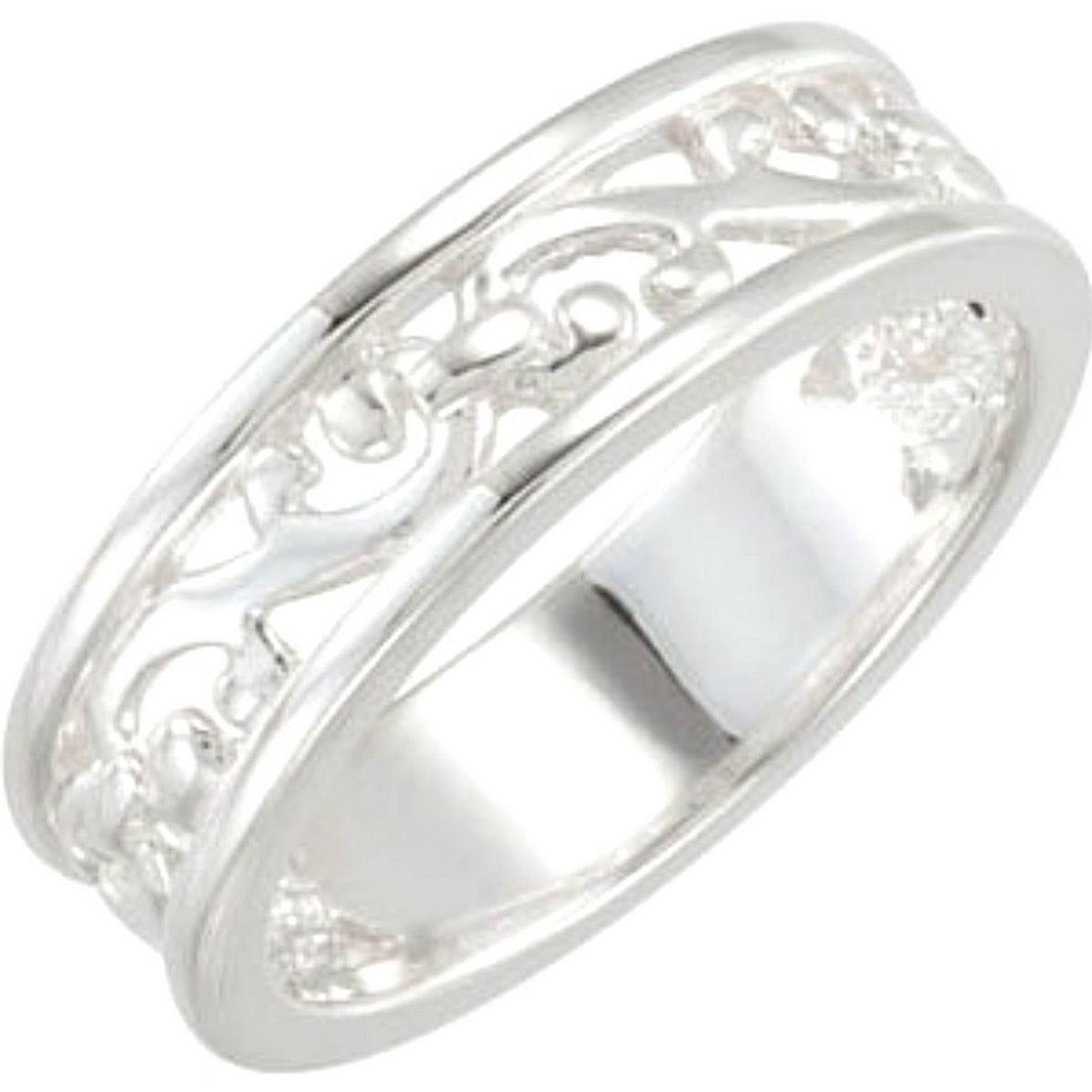 Filigree Stackable 5.8mm Sterling Silver Band