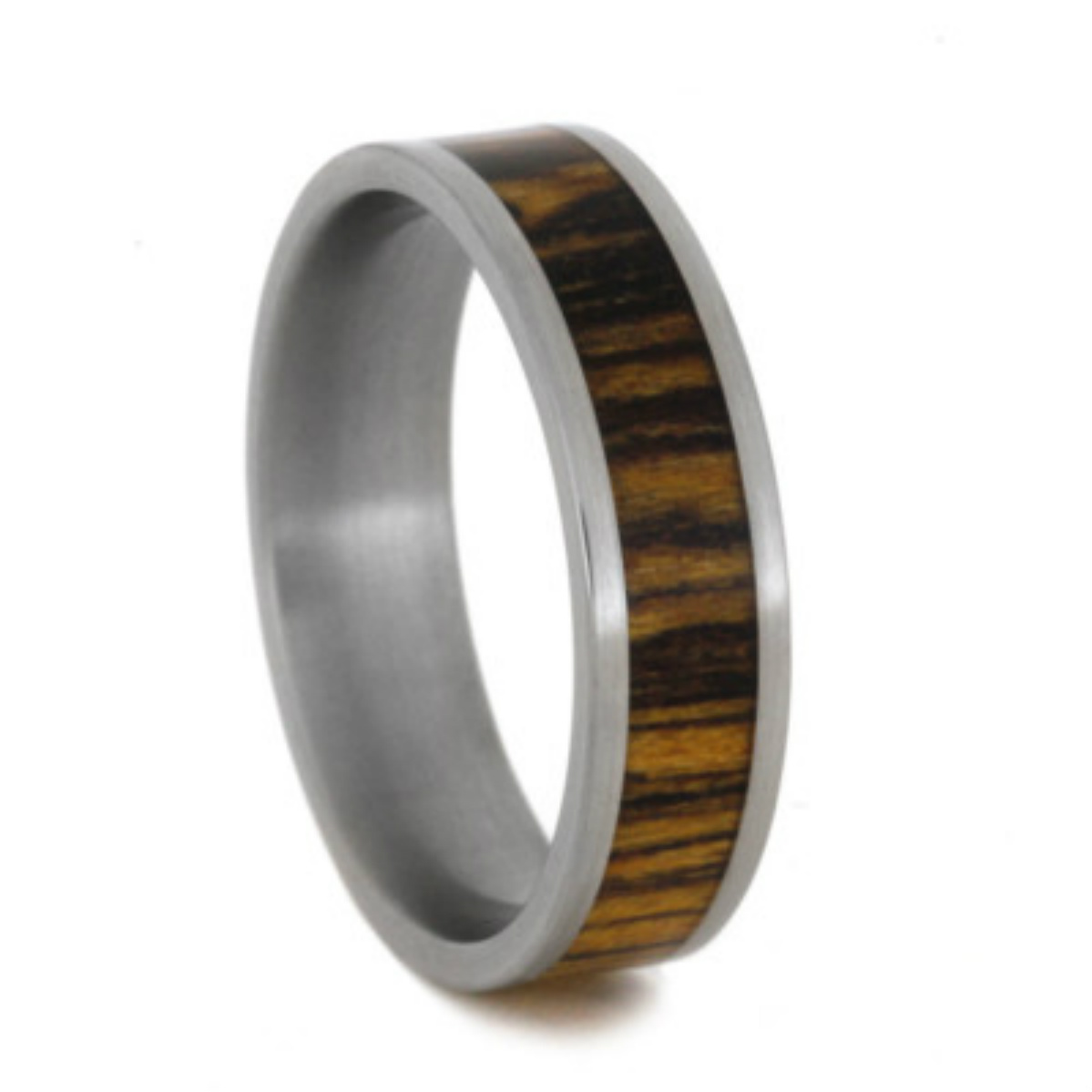 Bocote Wood Inlay 6mm Comfort-Fit Titanium Wedding Band