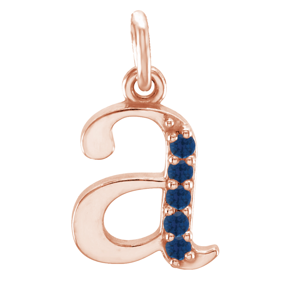  Swarovski bright blue sapphire small case initial pendant .