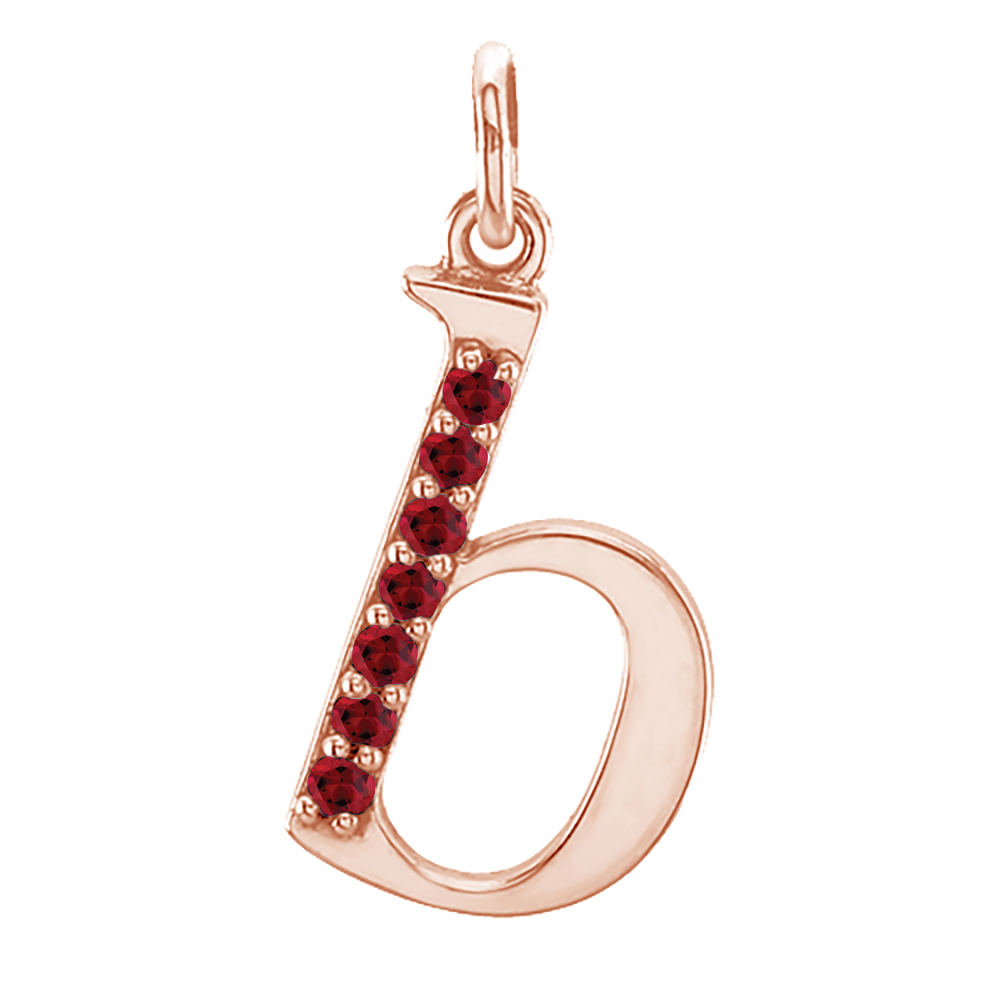 small case red cz 'b' pendant.