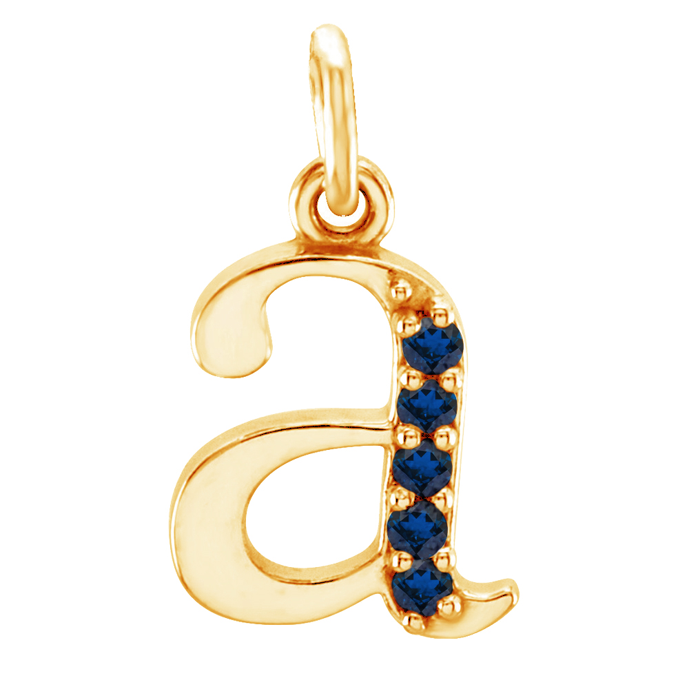 smallcase Sapphire Initial 'a' Pendant, main.