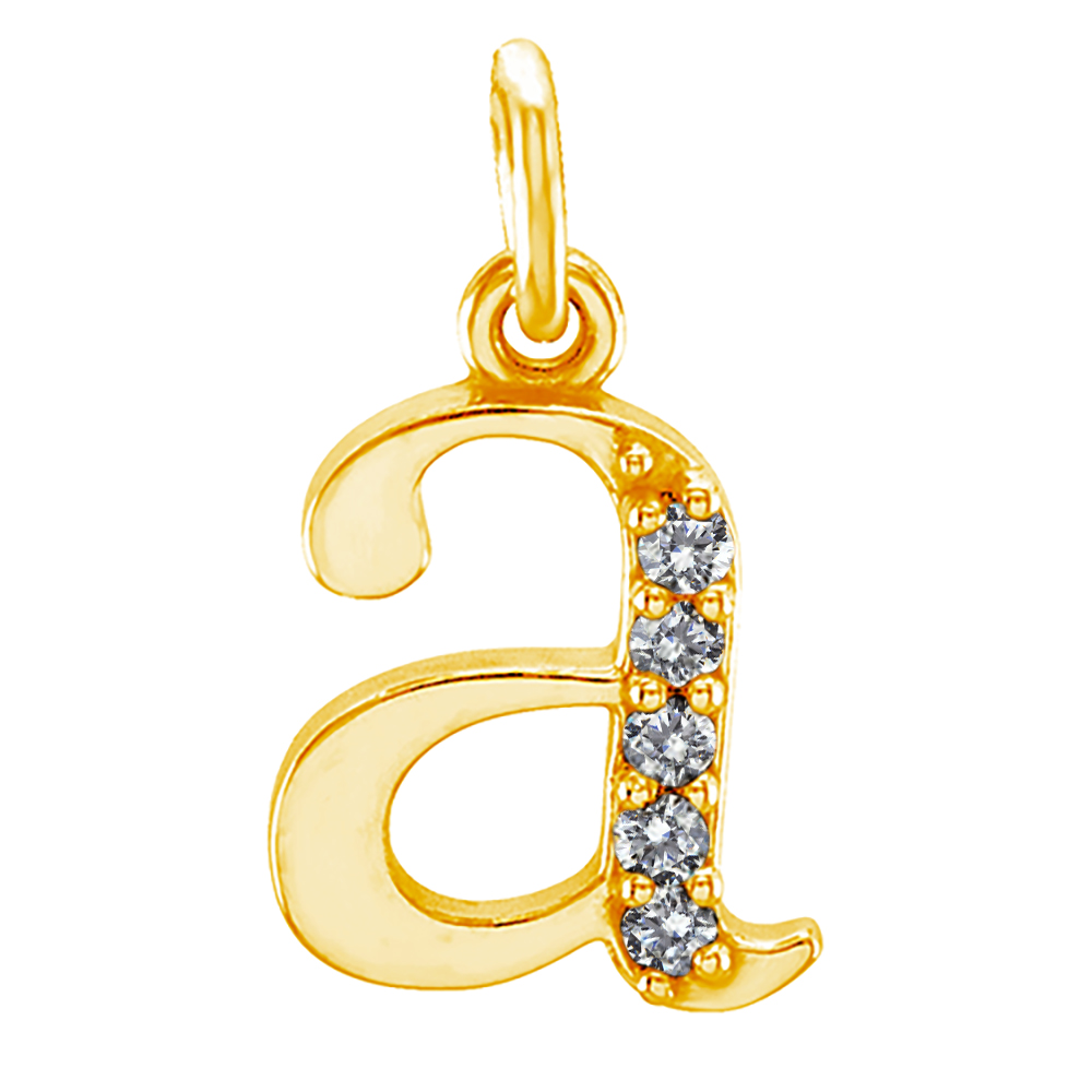  Small Case CZ Initial 'a' Pendant.