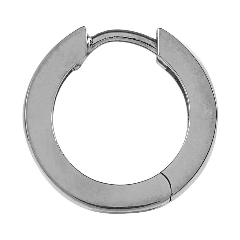  Rhodium-Plated 14k White Gold Hoop Earrings.