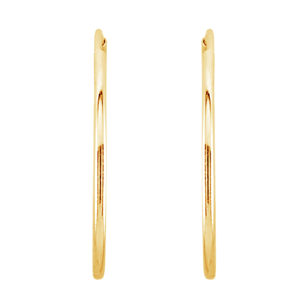 Diamond Hoop Earrings,14k Yellow Gold (2 Ctw,Color G-H, Clarity I1)