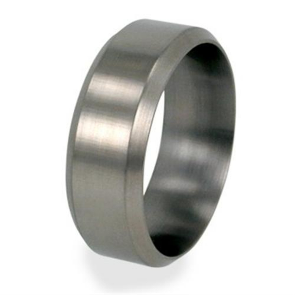 Titanium Ring with Beveled Edge 8mm Comfort Fit Titanium Band. 