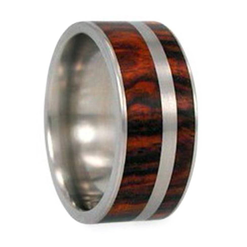 Ironwood Inlay 8mm Comfort Fit Titanium Band. 