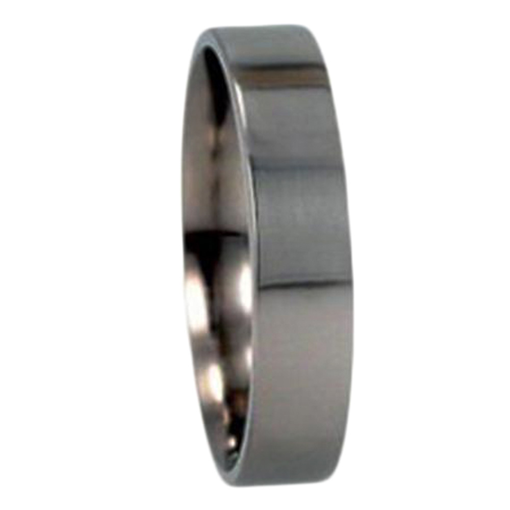 Titanium Overlay 5mm Comfort Fit Polished Titanium Band. 