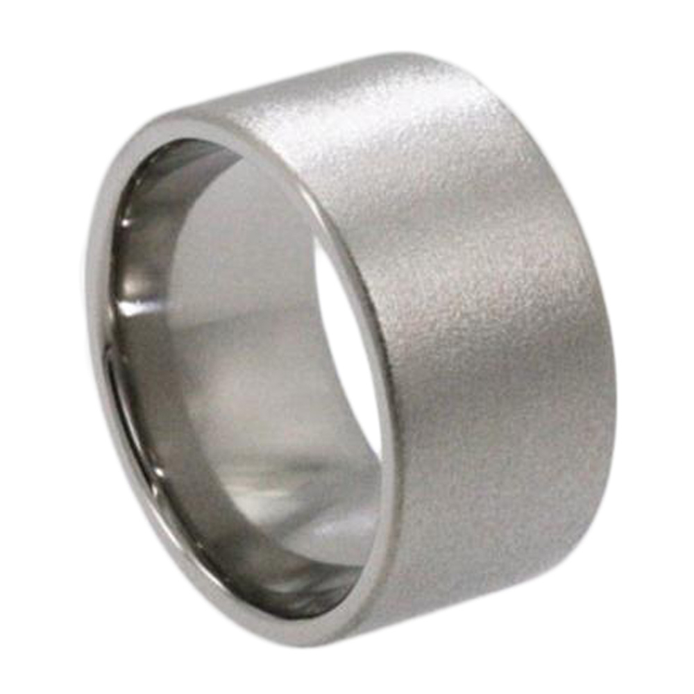 Titanium Overlay 13 mm Comfort Fit Frosted Titanium Band 