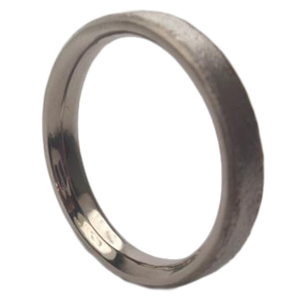 Titanium Ring Inlay 3mm Comfort Fit Frosted Titanium Band. 