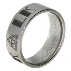 Masculine Titanium Management Ring with Engraving 8mm Comfort Fit Titanium Band