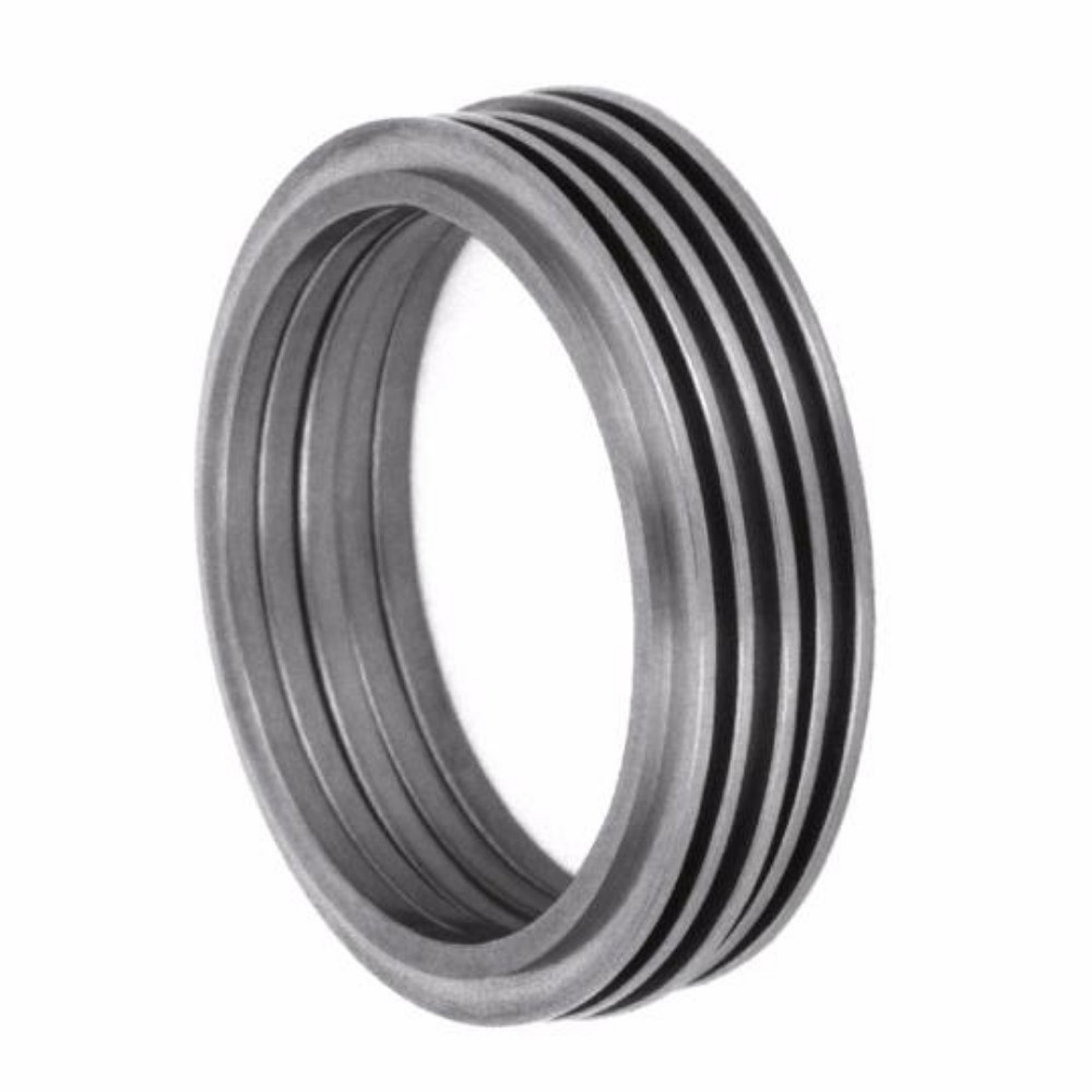 Modern Stack, Minimalist Design 5mm Comfort-Fit Matte Titanium Band 