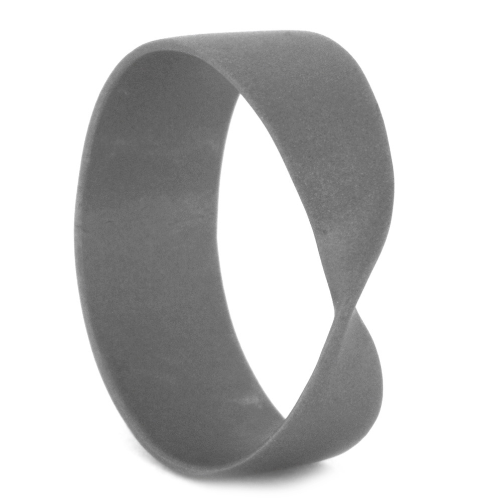 Titanium Mobius Ring Inlay 7.75mm Comfort Fit Sandblasted Titanium Band. 