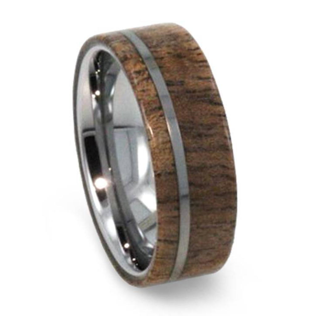   Mesquite Burl Wood  8mm Tungsten Comfort-Fit Wedding Band