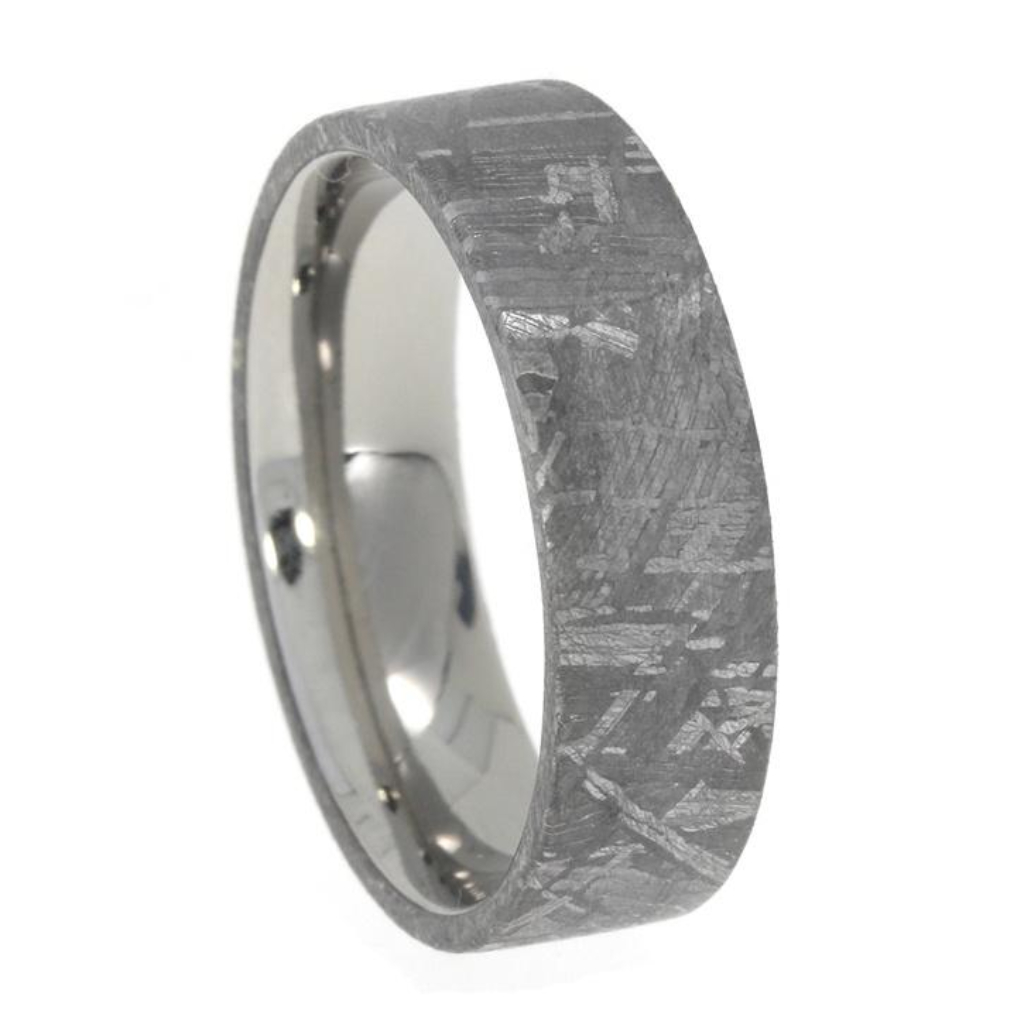 Gibeon Meteorite Overlay Tungsten 6mm Comfort-Fit Wedding Band