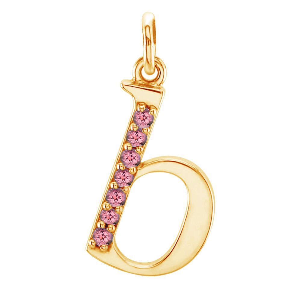 Small case Pink Passion Topaz 'b' pendant.