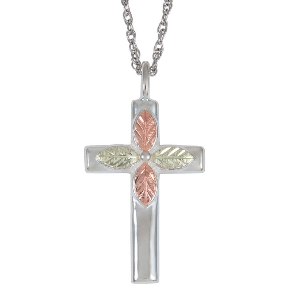 Slightly Domed Cross Pendant Necklace