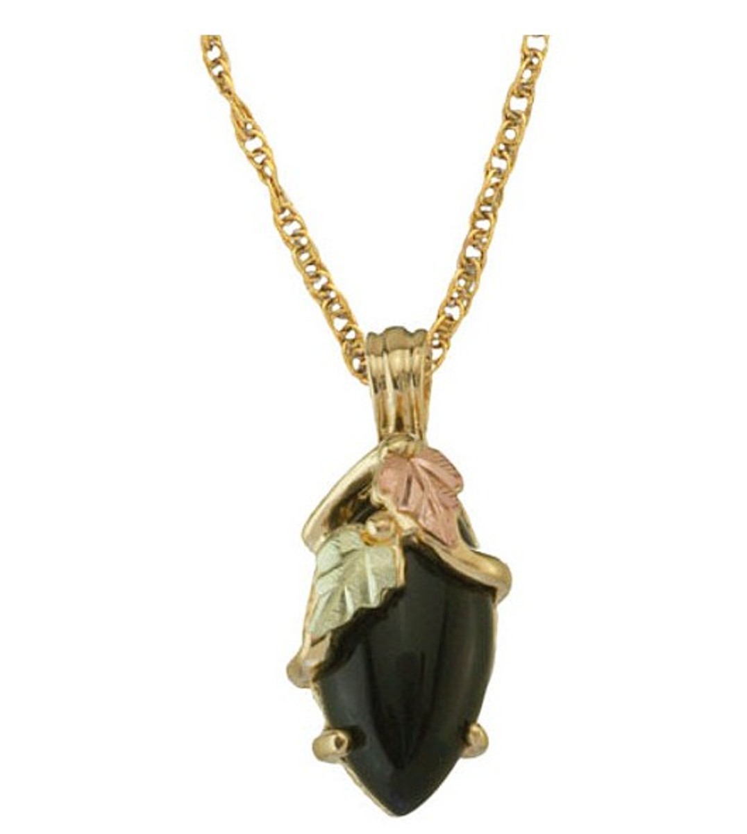 Marquise Cut Onyx Pendant Necklace