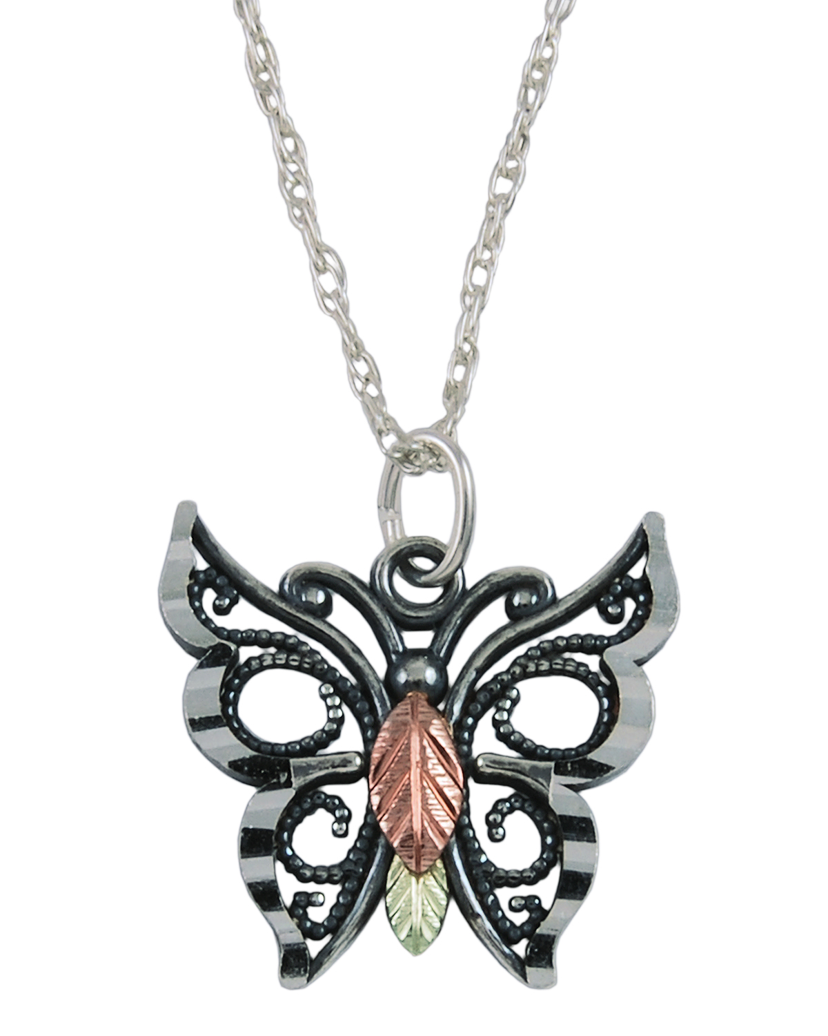 Butterfly Necklace in Black Hills Gold. 