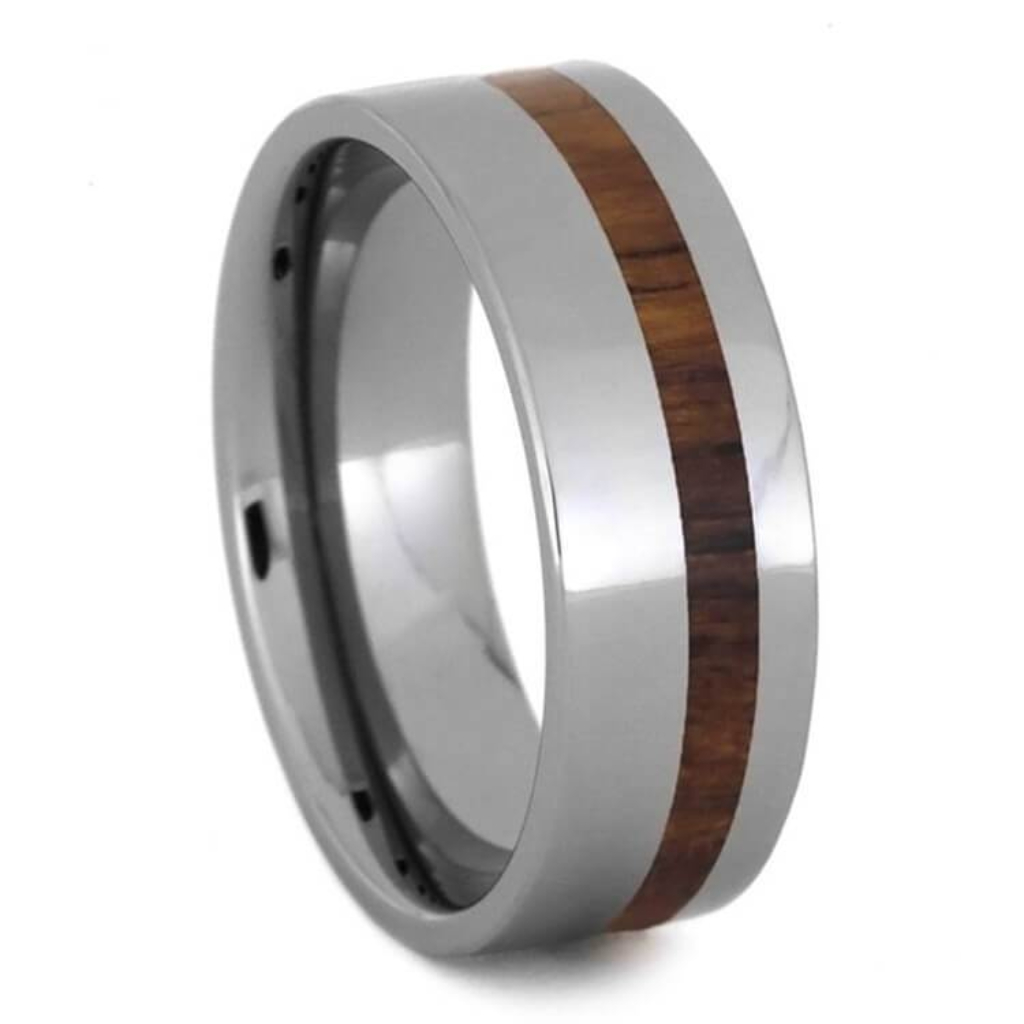 Honduran Rosewood Tungsten 8mm Comfort-Fit Wedding Band