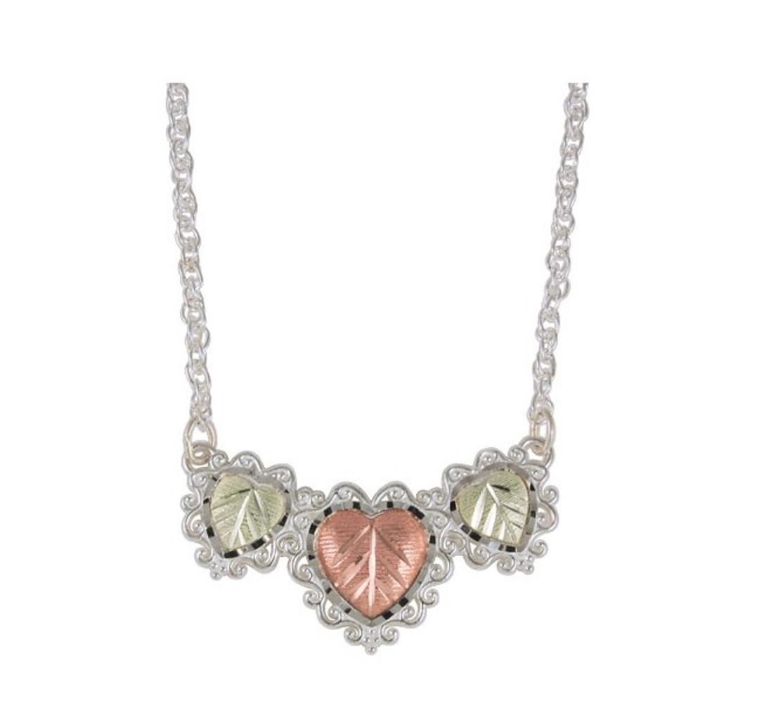 Triple Heart Pendant Necklace