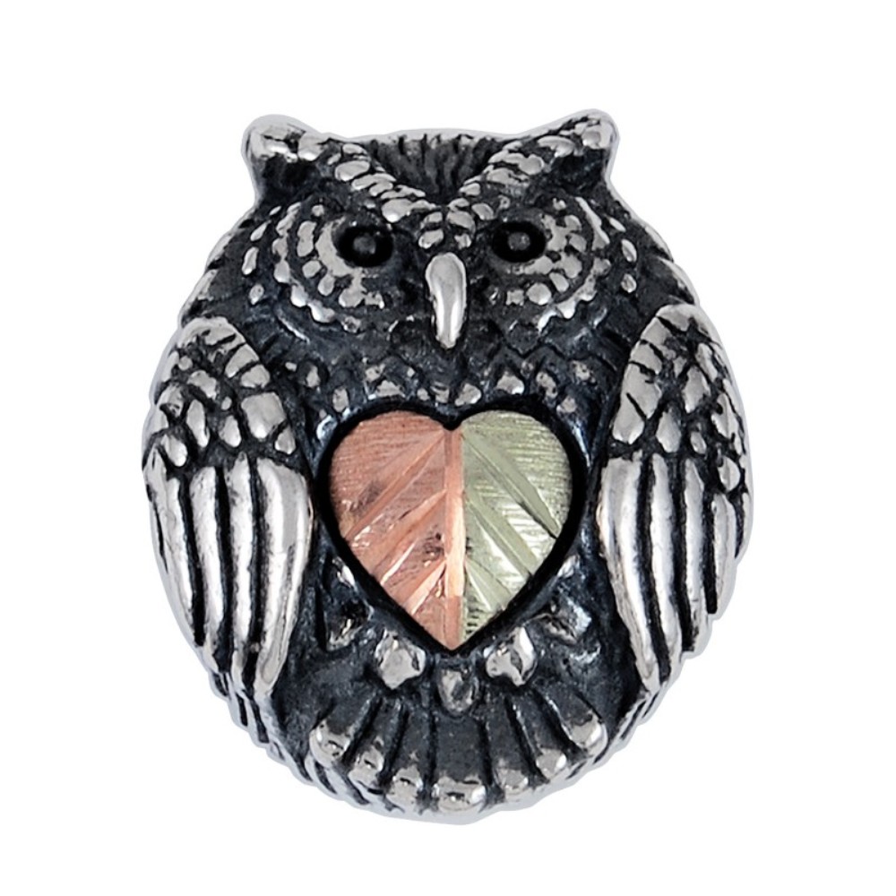 Antique Owl Two-Tone Leaf Memory Bead