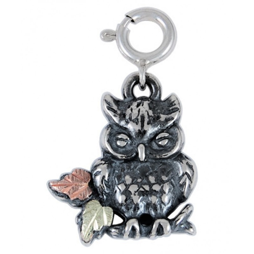 Owl Charm Pendant Necklace, Sterling Silver