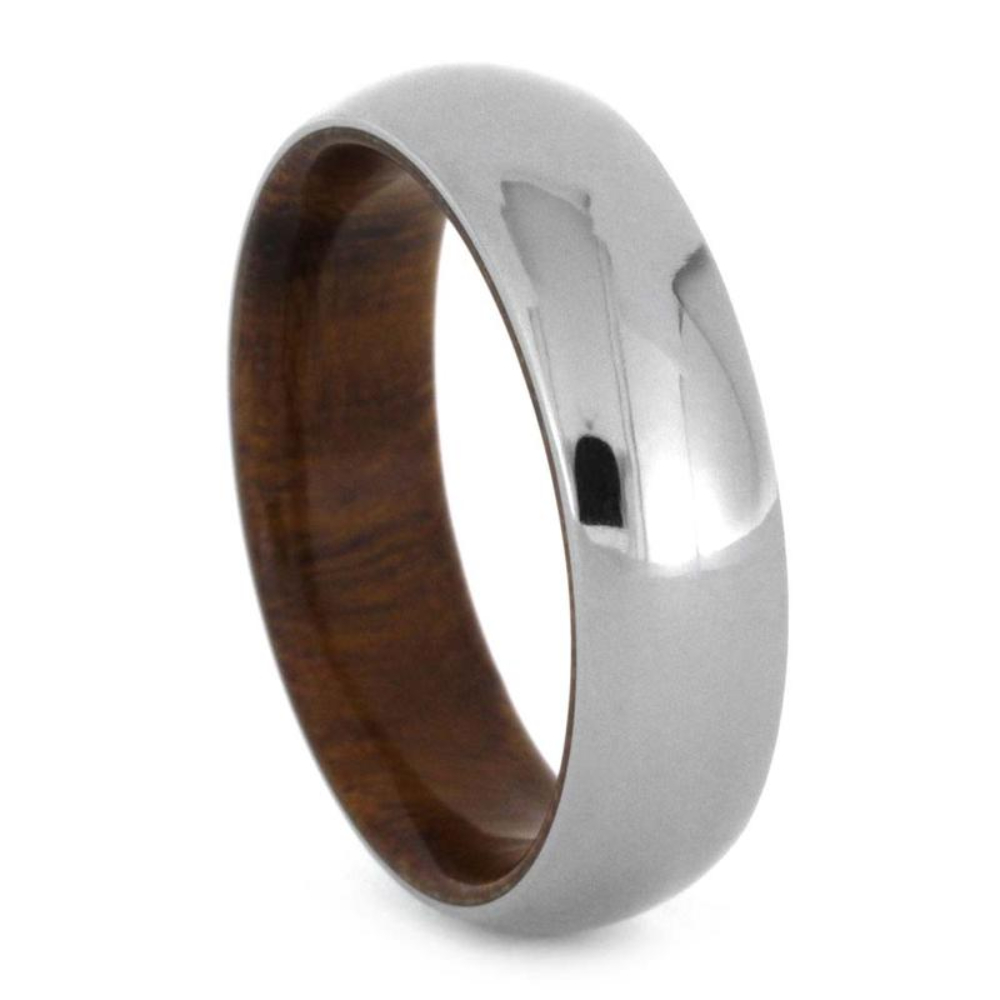  Ironwood Sleeves Titanium Overlay 6mm Comfort-Fit Titanium Wedding Band