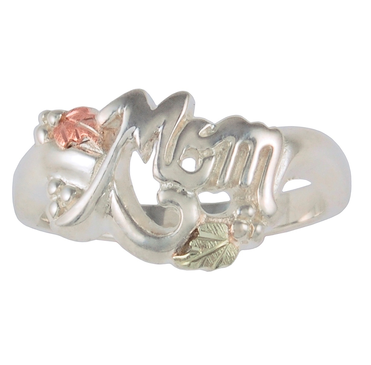 High Polished 'MOM' Ring, Sterling Silver. 