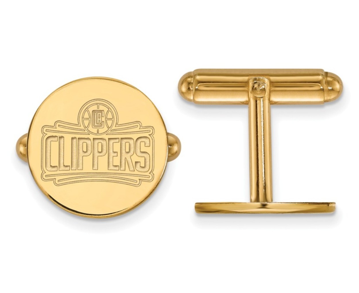 14k Yellow Gold Los Angeles Clippers cufflinks, proudly made in the USA.