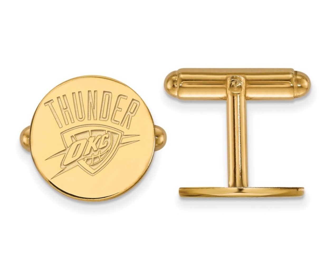 14k Yellow Gold Oklahoma City Thunder Cufflinkscufflinks, proudly made in the USA.