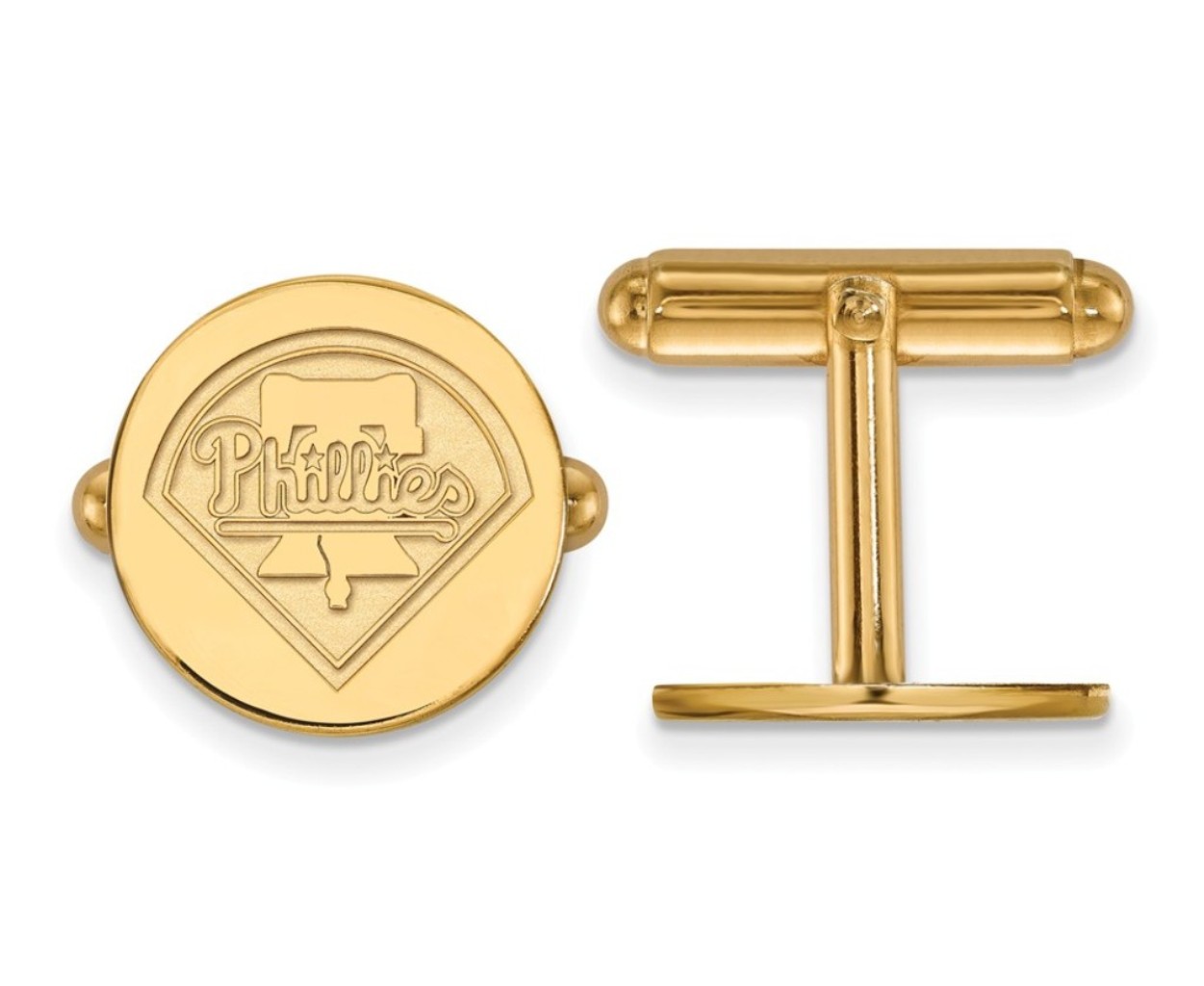 14k Yellow Gold Philadelphia Phillies cuff links, proudly made in the USA.