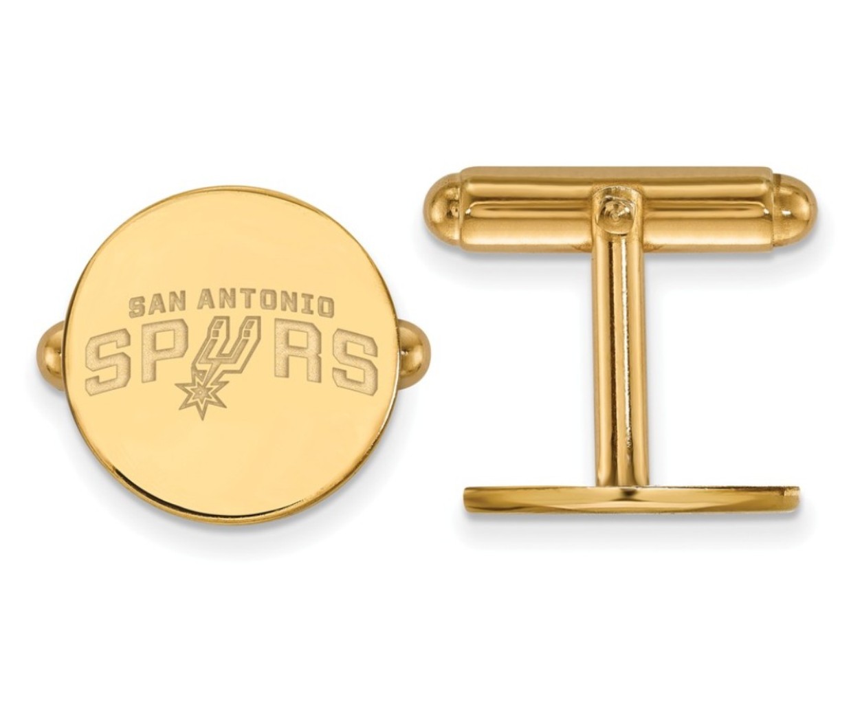 14k Yellow GoldSan Antonio Spurs cuff links, proudly made in the USA.