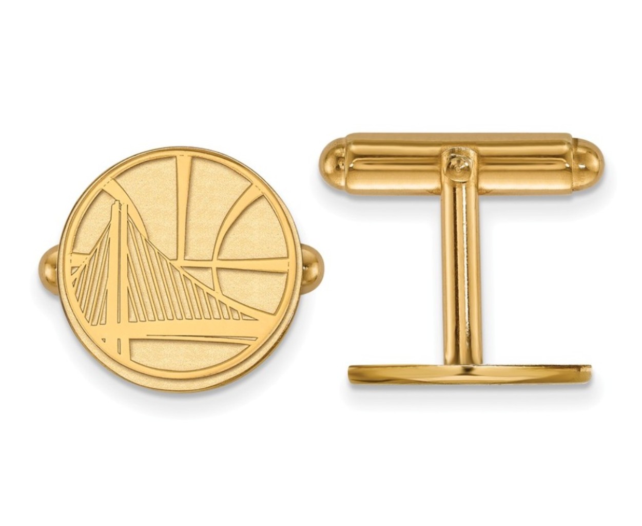 14k Yellow GoldGolden State Warriors cuff links, proudly made in the USA.