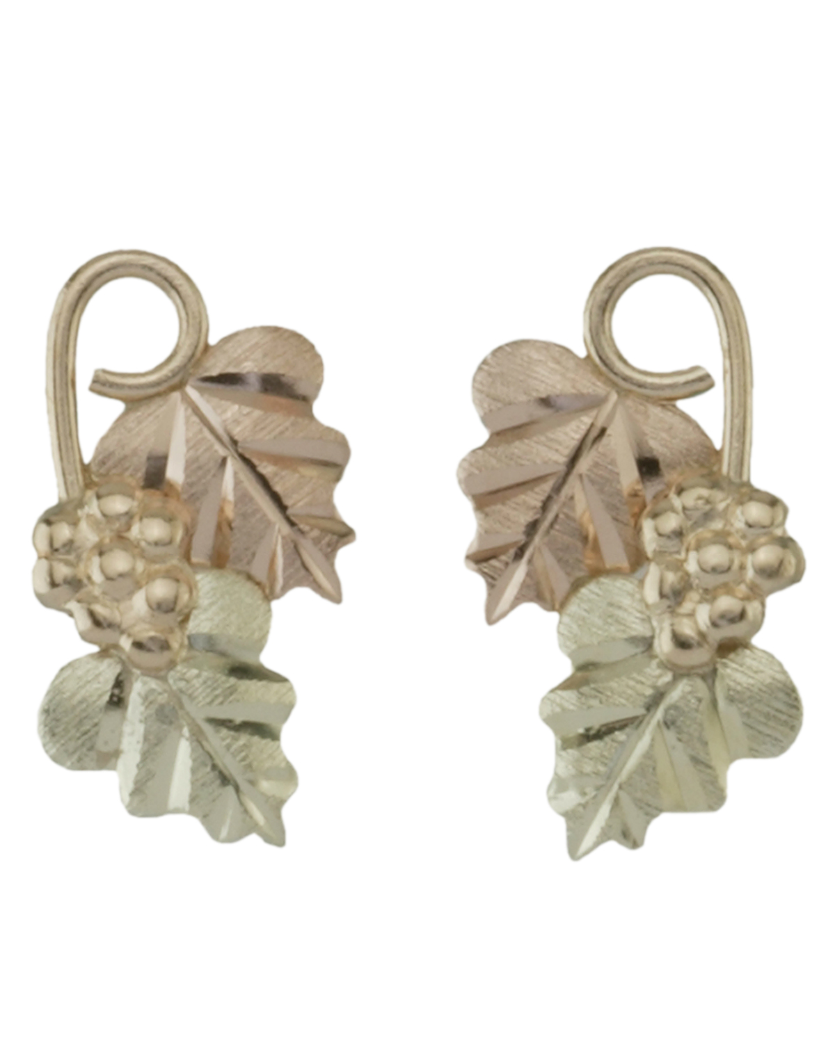 Earrings in Black Hills Gold motif 